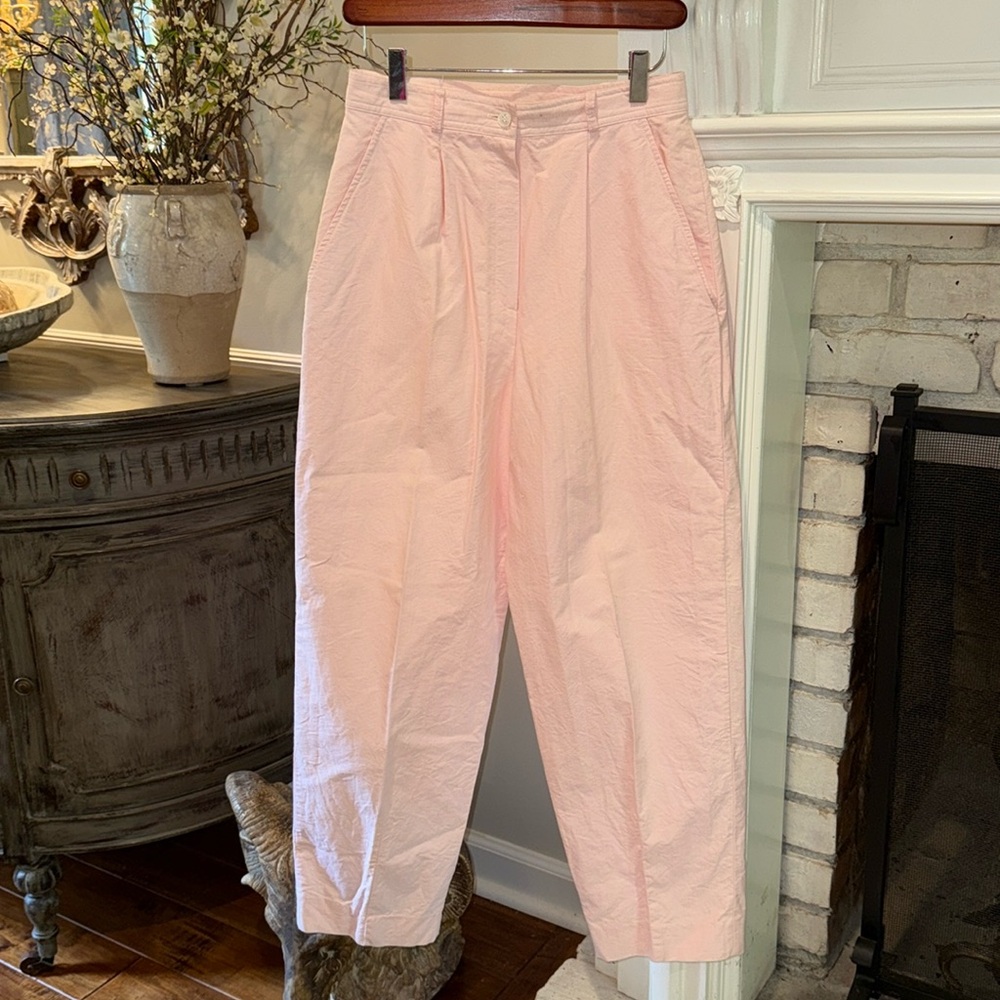 Vintage The Villager Pleated High Waisted Pants size 10 Pink